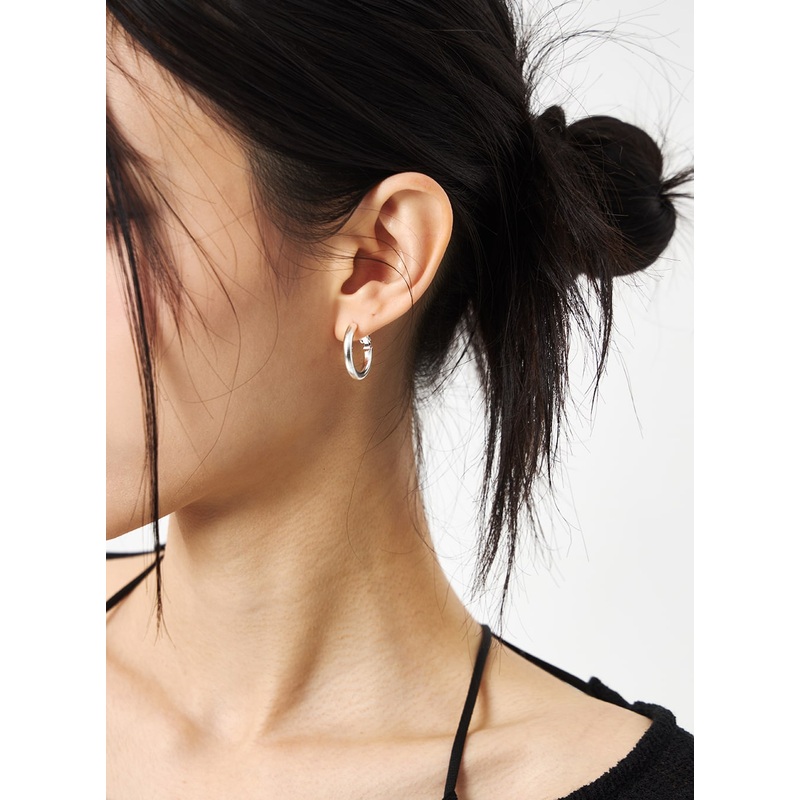 Simple Ring Earrings CA310|Light gray|One Size