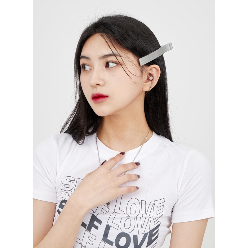 Square Hair Clip BM317|Light gray|Black|One Size