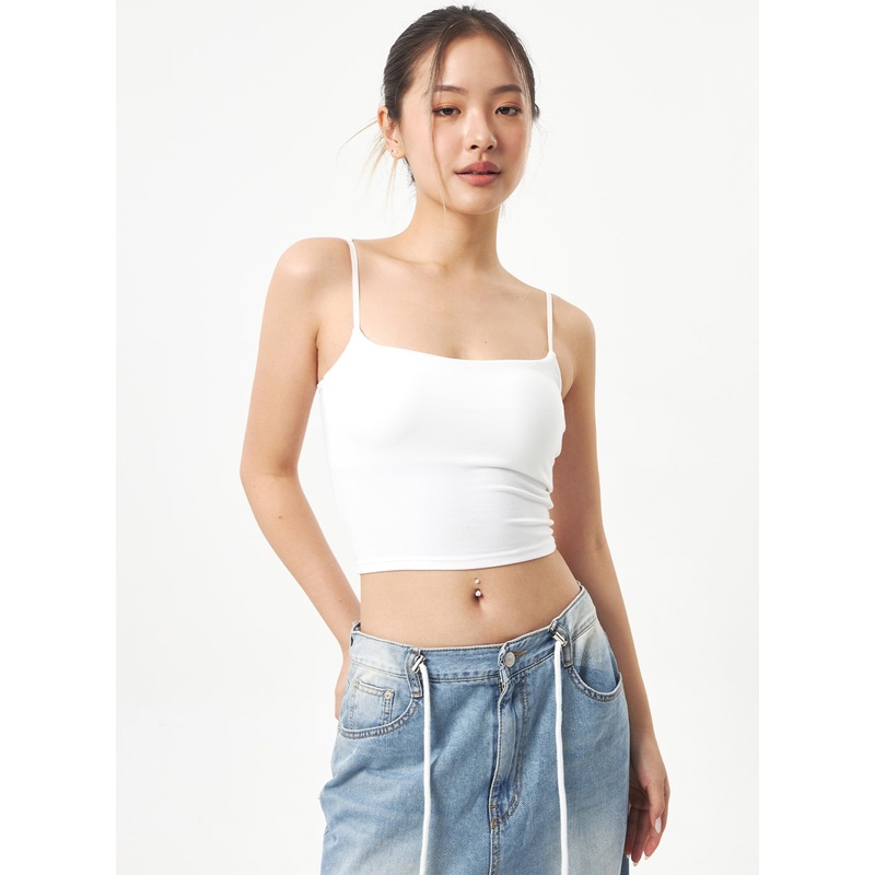 Thin Strap Top CA318|White|Black|S/M