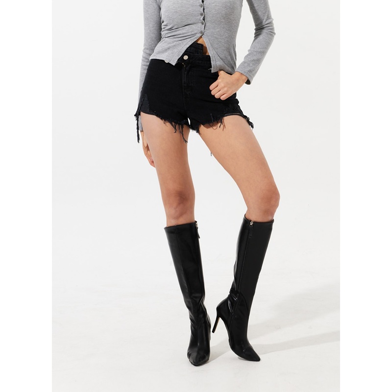 Unbalanced Ripped Shorts IM309