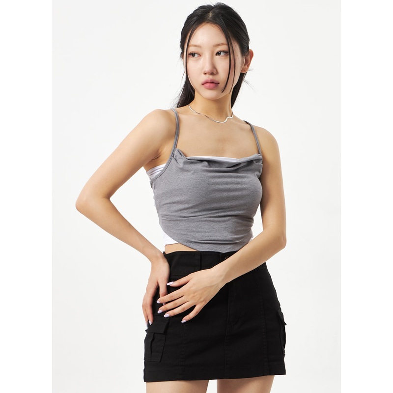 Back Lace-Up Top CA321|White|Pink|Blue|Red|Gray|Black|S/M
