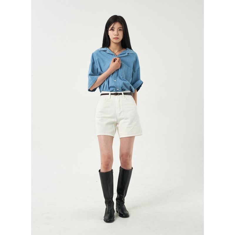 Basic Cotton Shorts OA327|White|Beige|Black|S|M|L