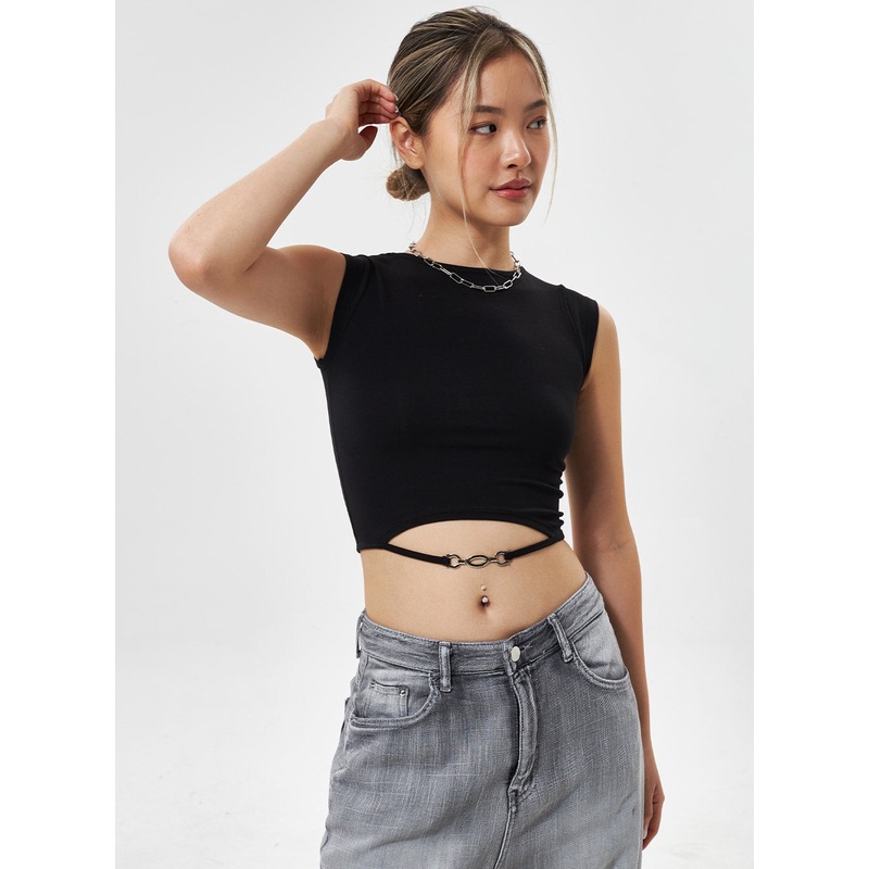Chain Detail Cropped Top CY330