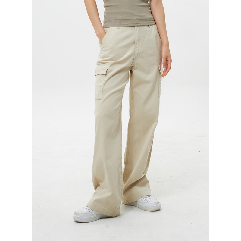 Cotton Cargo Pants IY312|Light beige|Dark blue|S|M
