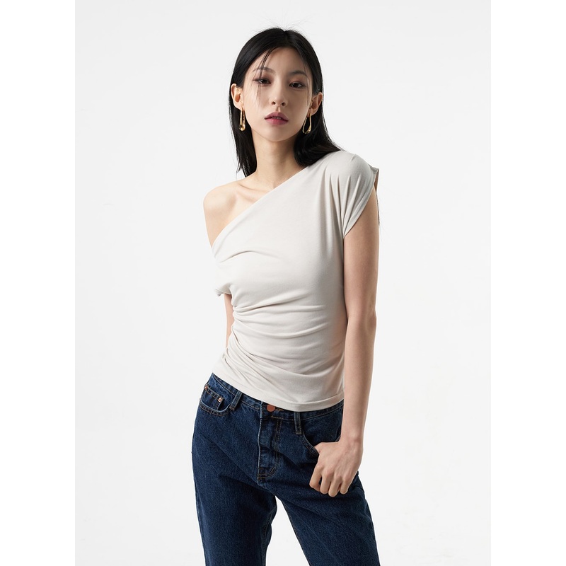 Cowl Neck Off-Shoulder Tee IA325