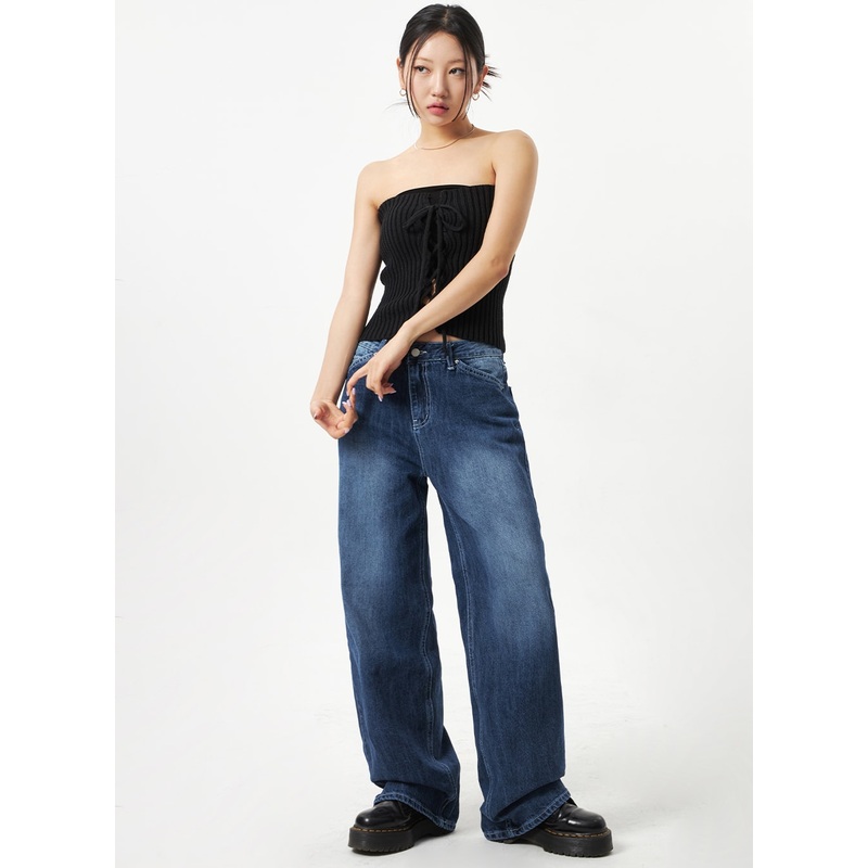 Dark Blue Baggy Pants CA321|Dark blue|S|M|L
