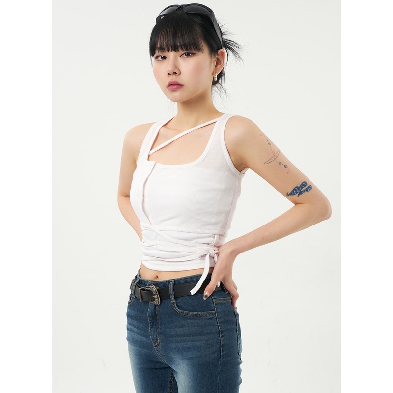 Layered Tank Top Set CA328|White|Pink|Blue|Black|S/M