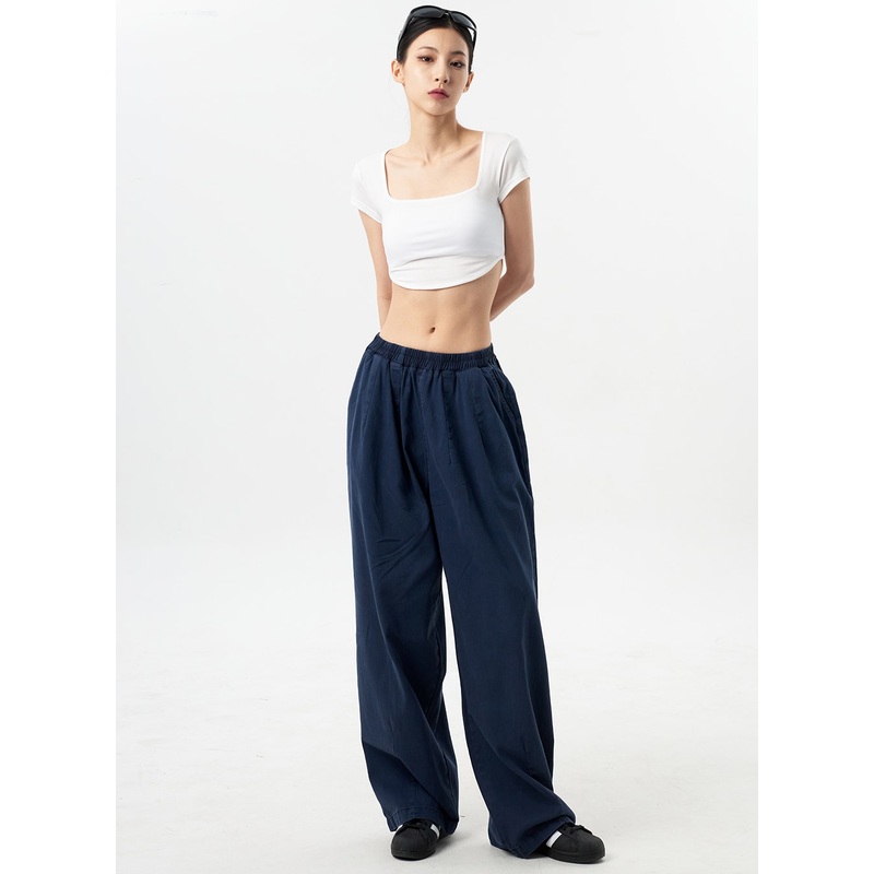 Low Rise Cotton Pants CY312|Light beige|Dark brown|Dark blue|M/L