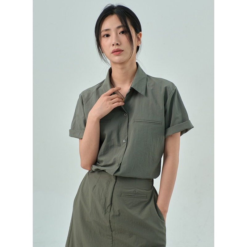 Nylon Shirt OY315|White|Beige|Dark green|Dark gray|Black|S/M