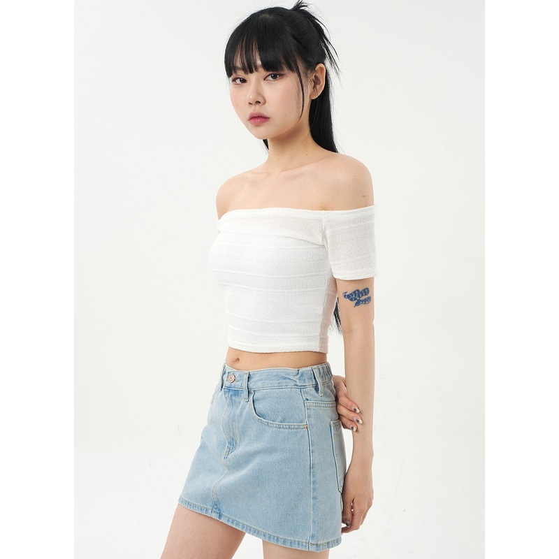Off-Shoulder Cropped Top CA328