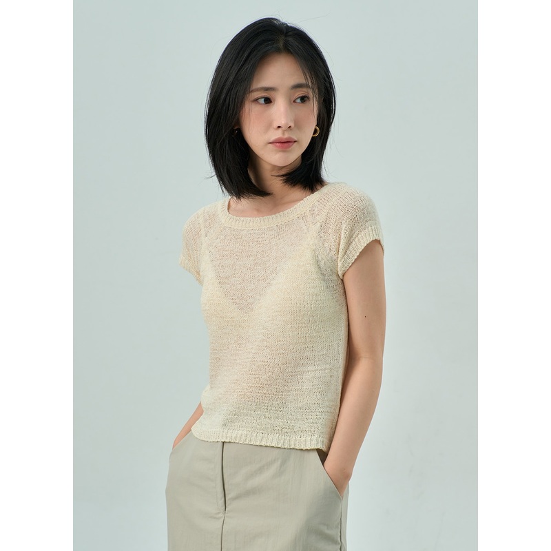 Short Sleeve Mesh Sweater OY310