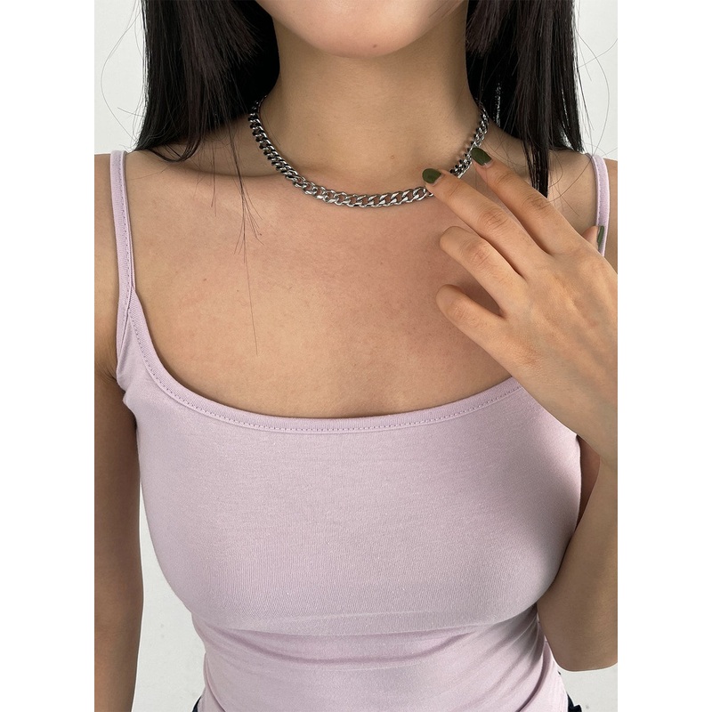 Simple Chain Necklace CY323|Light gray|One Size