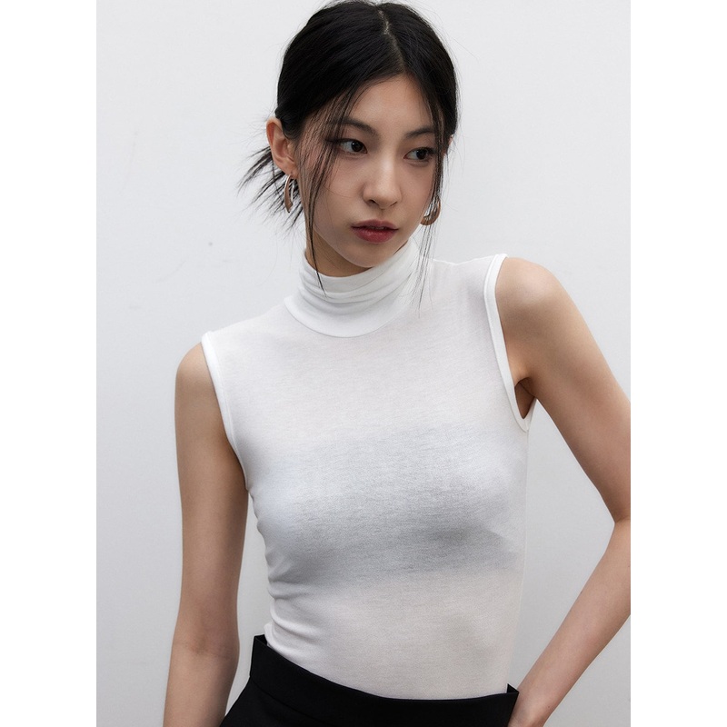 Sleeveless Mesh Turtleneck IY326