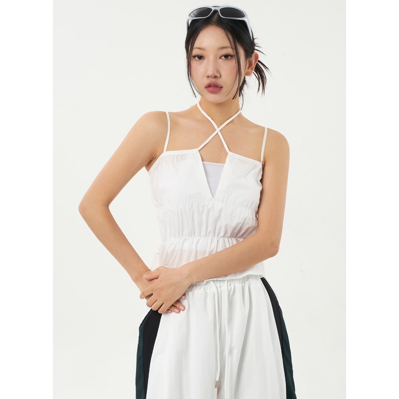 Thin Strap Cropped Top CA326|White|Black|S/M