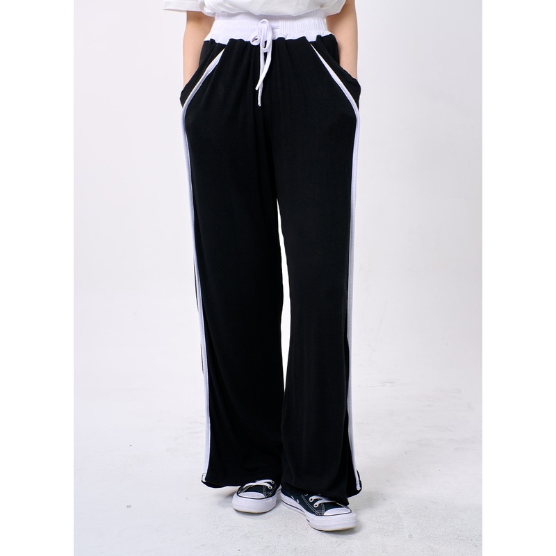 Two Color Track Pants BA327|Dark beige|Dark green|Gray|Black|S/M