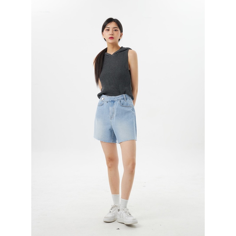 Wide Denim Shorts BY325|Light blue|S|M|L