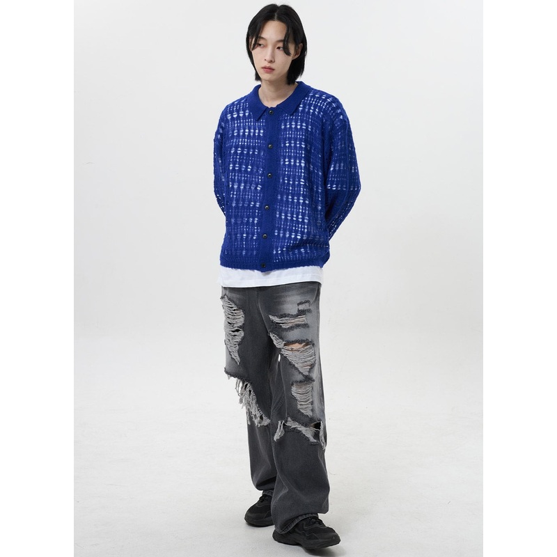 Wide Leg Ripped Jeans Unisex CY322