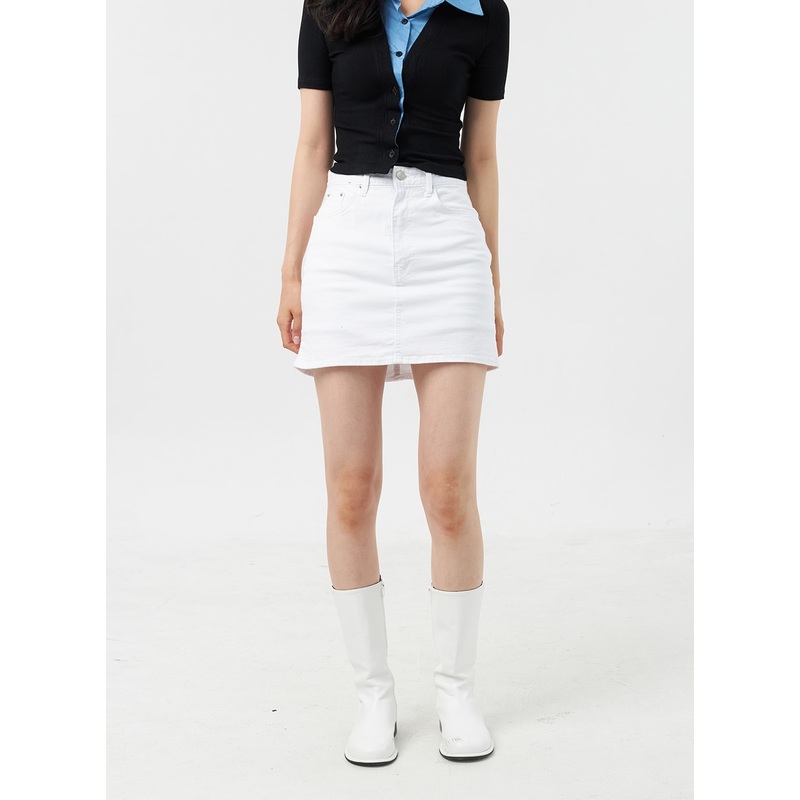 Cotton Mini Skirt OU308|White|Black|S|M|L