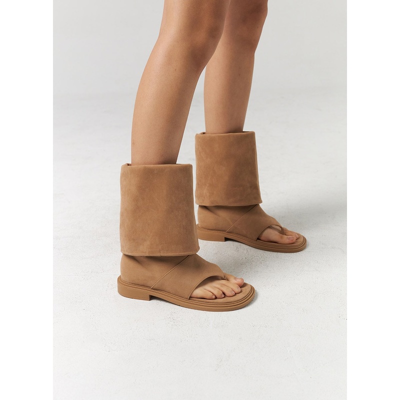 Cut Out Toe Mid-Calf Boots CL310