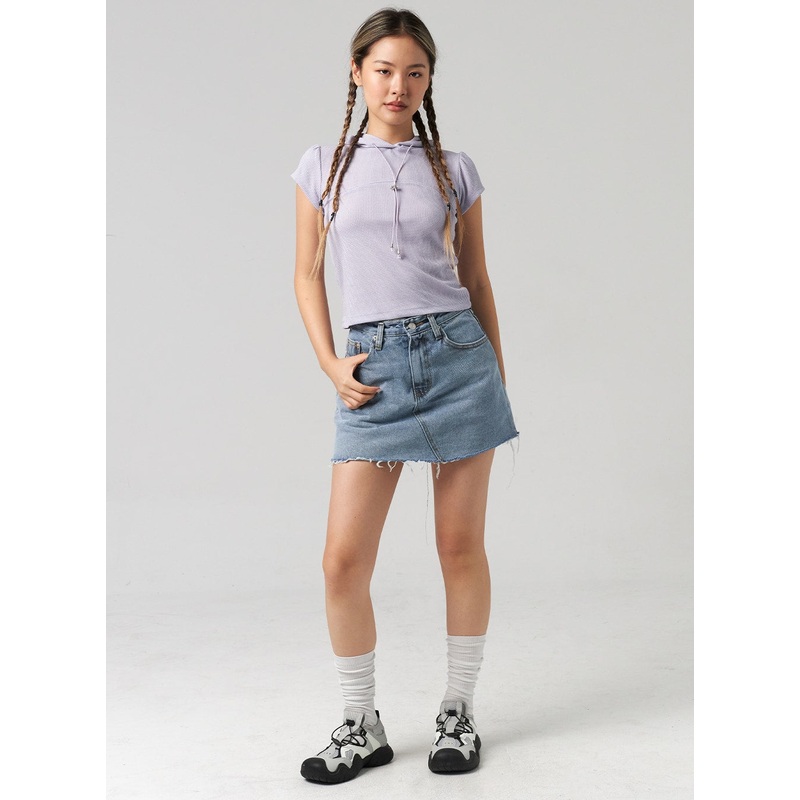 Denim Mini Skirt CL305|Light blue|Blue|S|M|L
