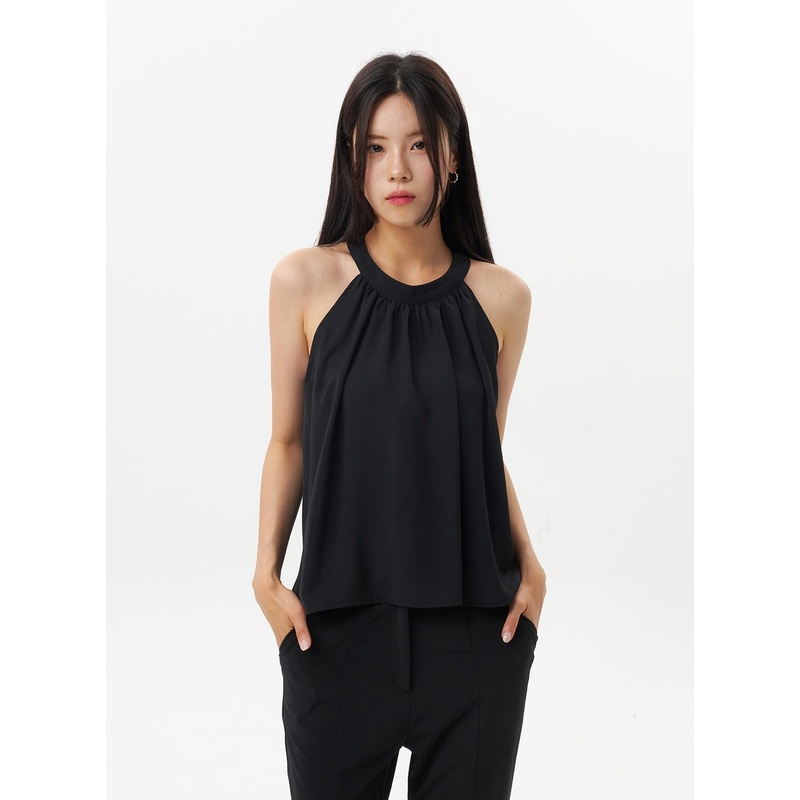 Halter Neck Blouse OU328|White|Pink|Black|S/M