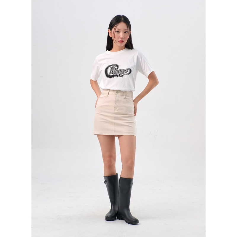 High Waist Mini Skirt IL310|White|Light beige|Dark green|Black|S|M|L|1XL|2XL