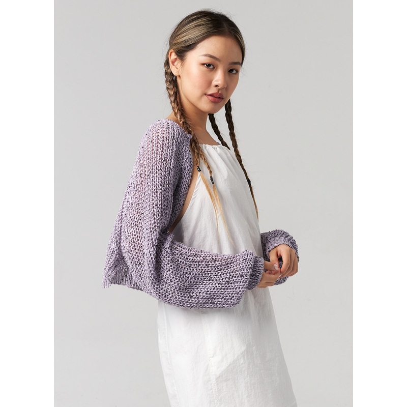 Knit Bolero CL306|White|Purple|Black|S/M
