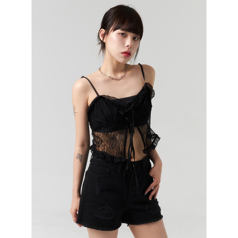 Lace Top CL318|White|Black|S/M