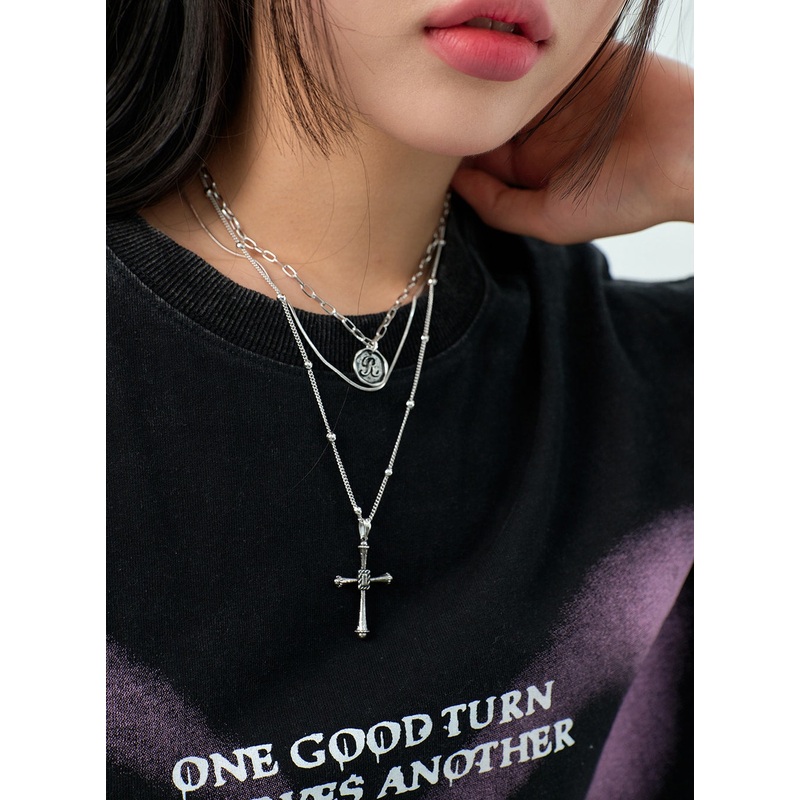 Layered Necklace Set BU308|Light gray|One Size