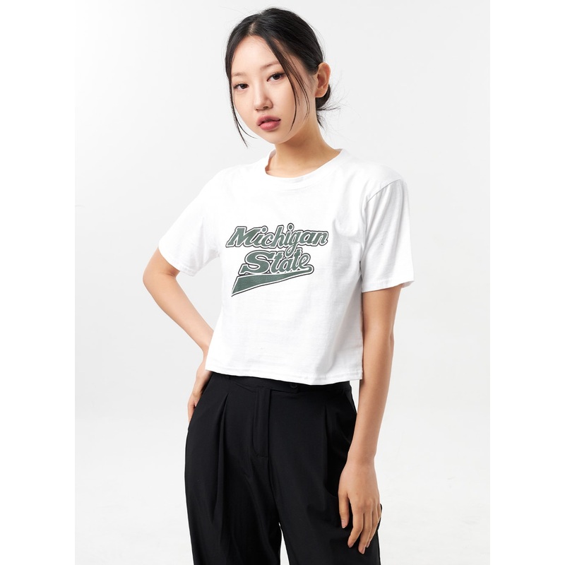 Michigan Graphic Tee CU308|White|Dark green|Black|S/M
