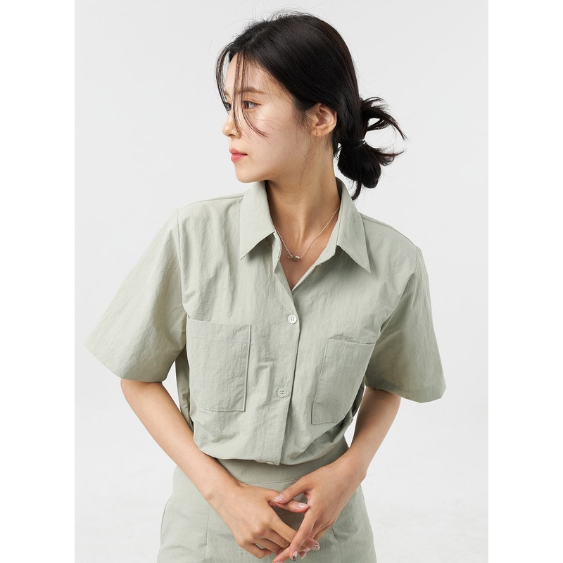 Nylon Shirt OU309|Dark green|Black|S/M