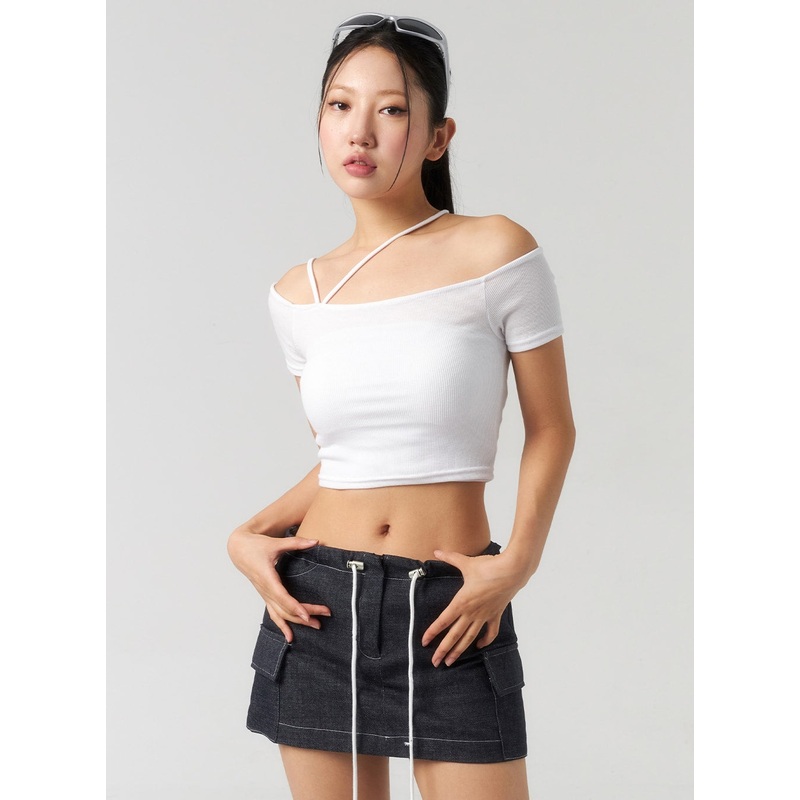 Off-Shoulder Cropped Tee CU326