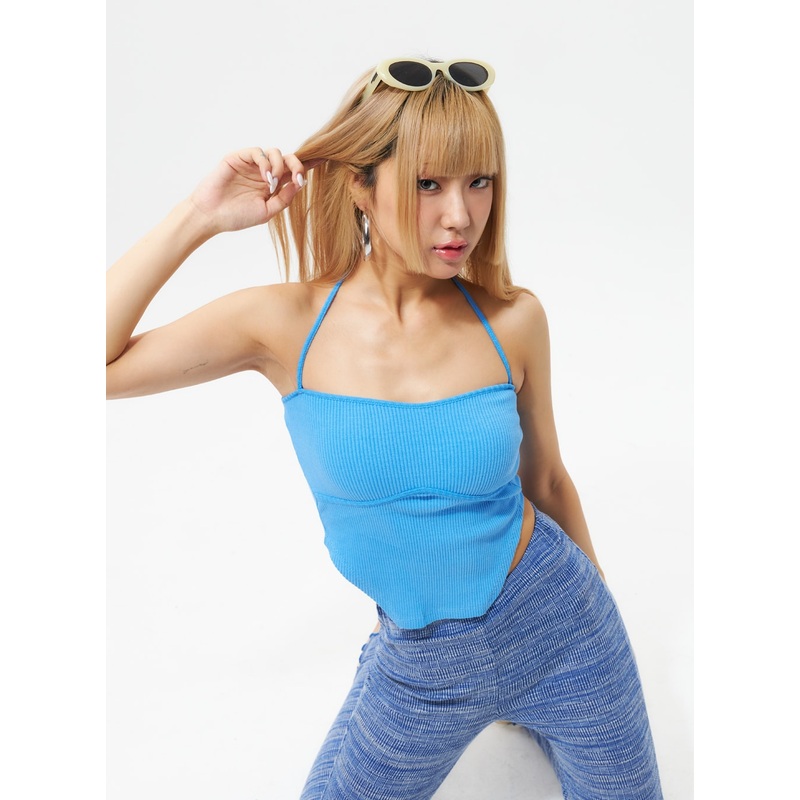 Ribbed Knit Top IL314|Yellow|Blue|Black|S/M