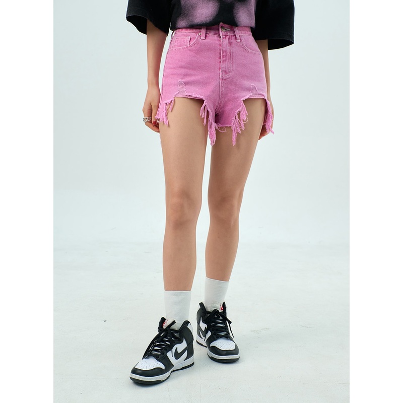 Ripped Color Shorts BU308|Beige|Mint|Pink|S|M|L
