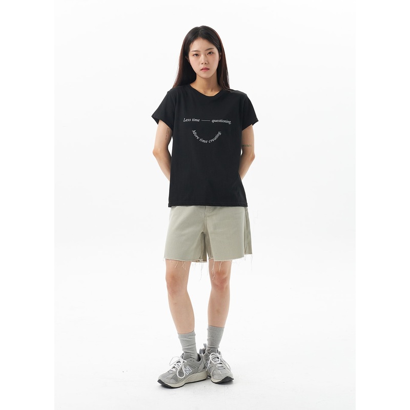 Wide Cotton Shorts OU323|White|Beige|Black|S|M