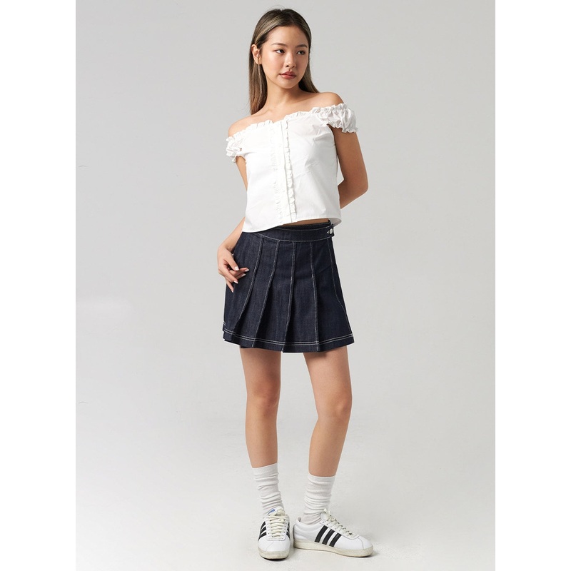 Wrapped Pleated Mini Skirt CL306