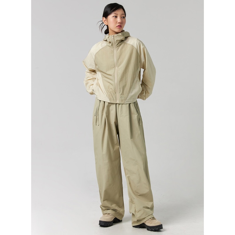 Elastic Waist Nylon Wide-Leg Pants CG329