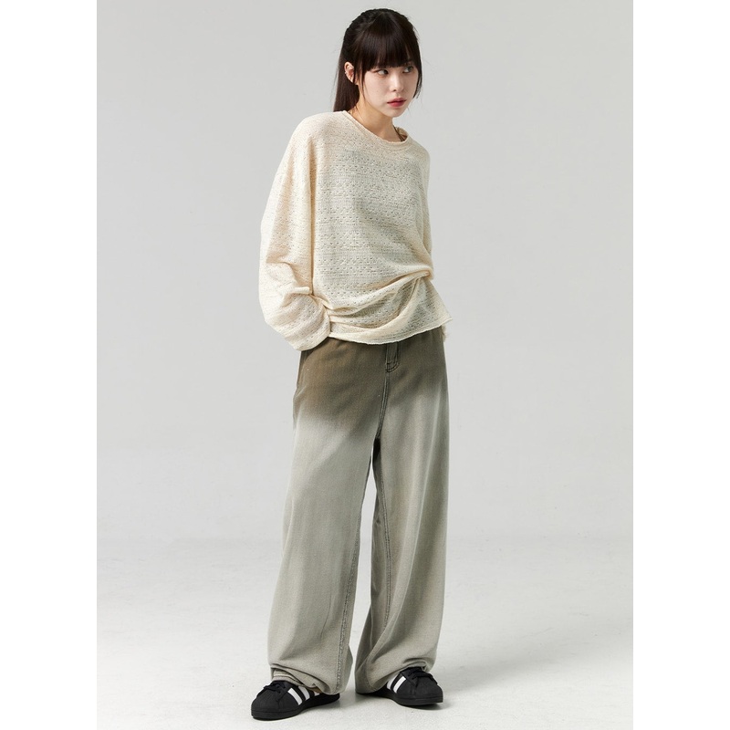 Gradient Baggy Pants CL320|Dark green|Dark brown|S|M|L