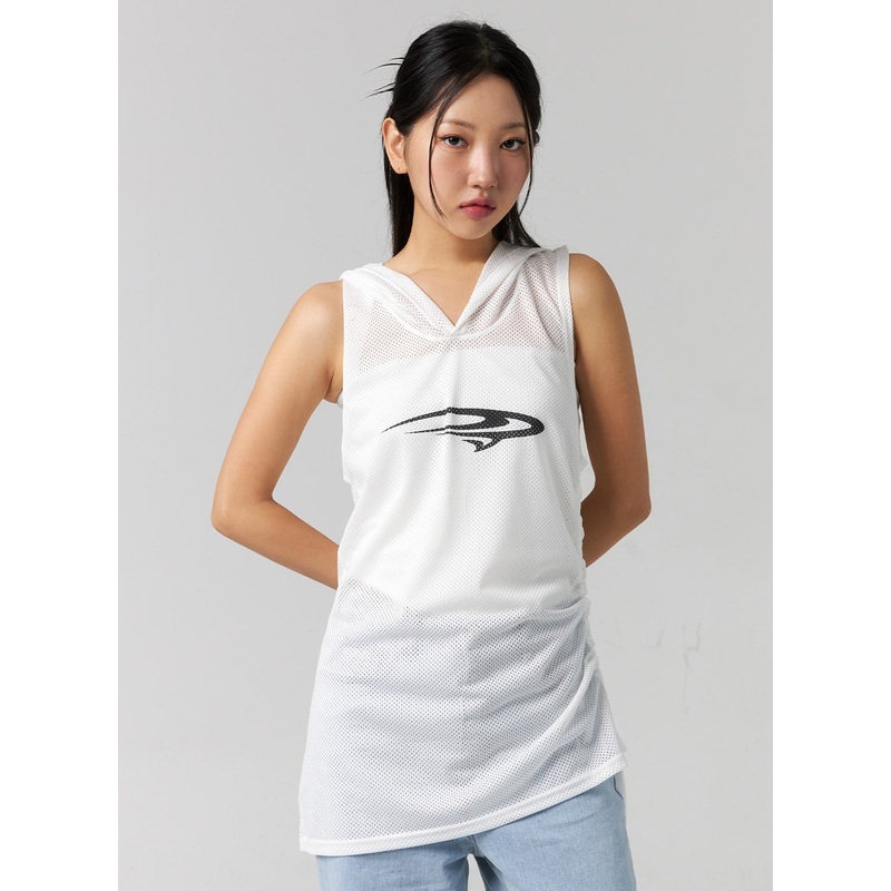 Graphic Hooded Sleeveless Top CG314