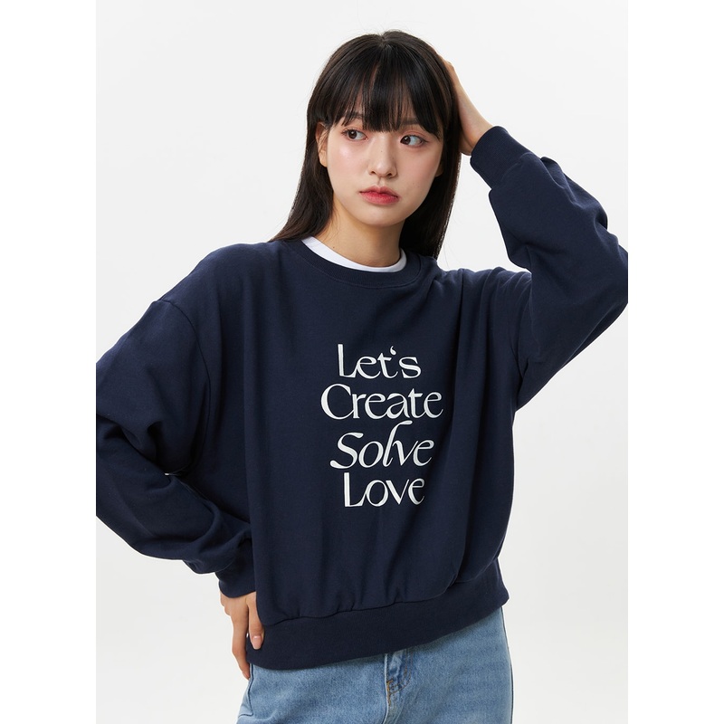 Graphic Sweatshirt OS305|Light beige|Pink|Dark blue|S/M