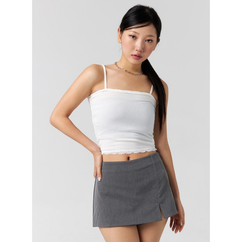 Lace Detail Top CG302|White|Light beige|Light pink|Light blue|Black|S