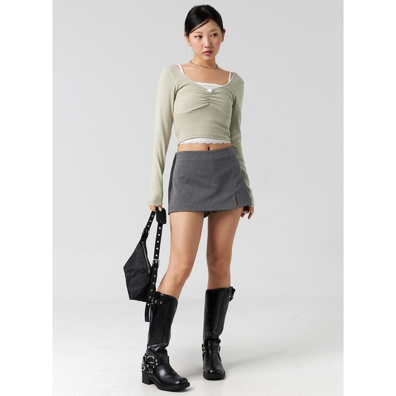 Mid-Rise Skort CG302|Dark blue|Dark gray|S/M