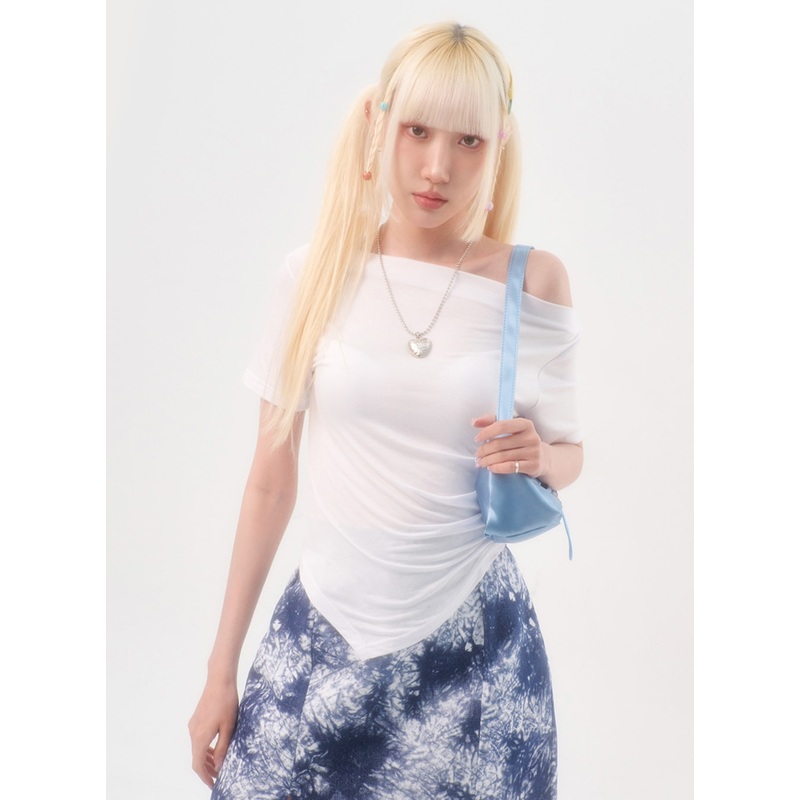 Off-Shoulder Top IL306|White|Light beige|Black|S/M