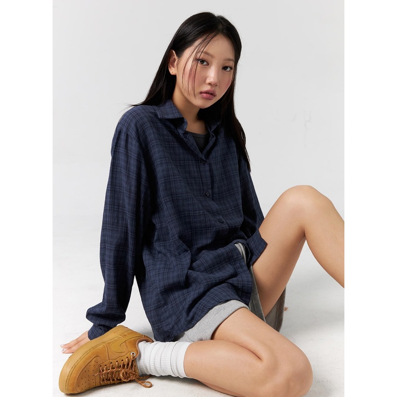 Plaid Shirt CG301|Light blue|Dark blue|Black|S/M