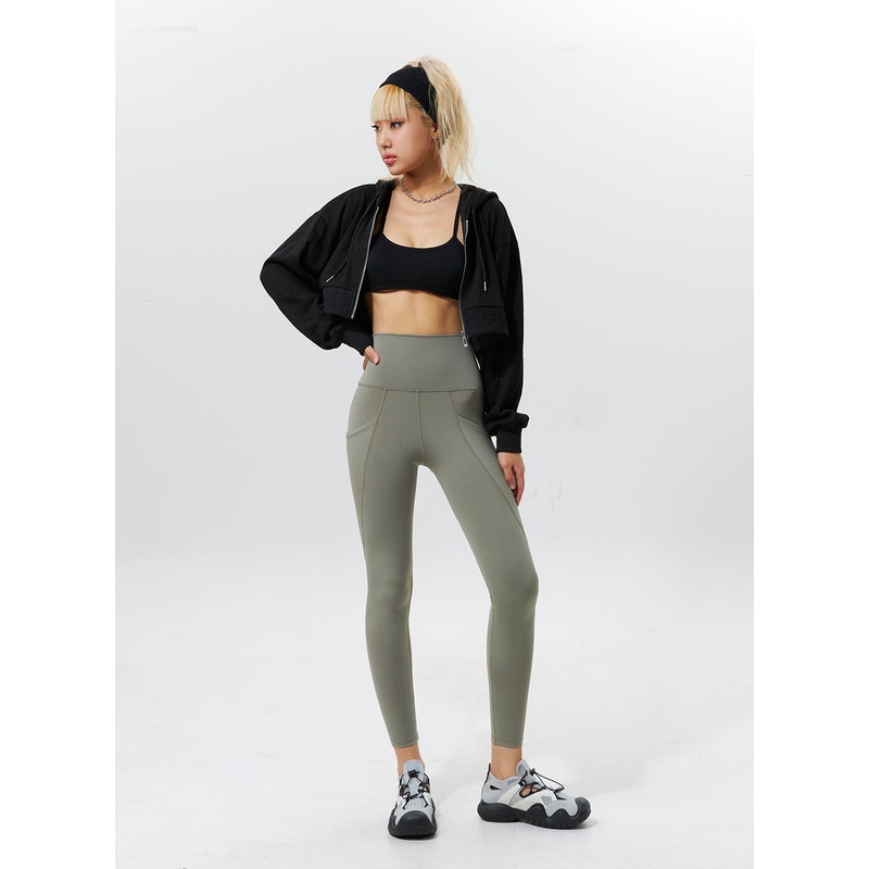 Pocketed Leggings IG324|Dark green|Dark blue|Dark grey|Black|S/M