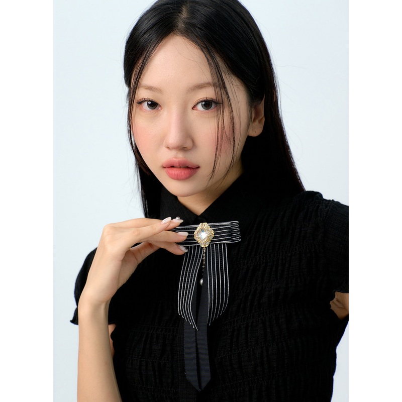 Ribbon Brooch IG312|Black|One Size