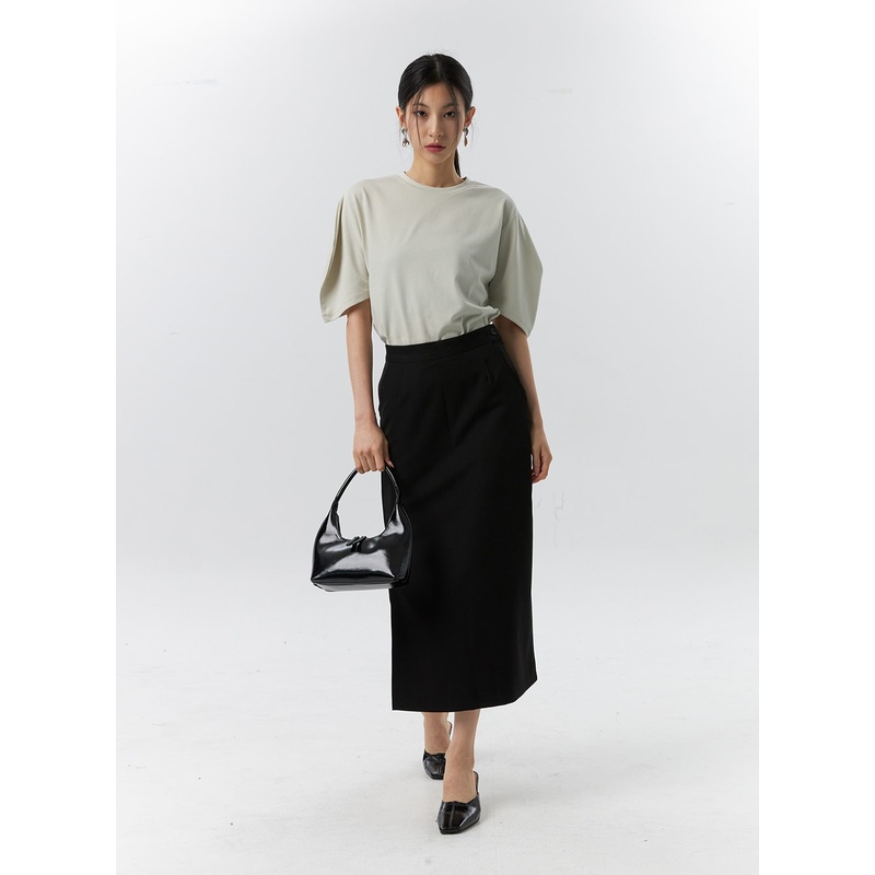 Side Slit Maxi Skirt IL321|Dark gray|Black|S|M|L|XL|2XL