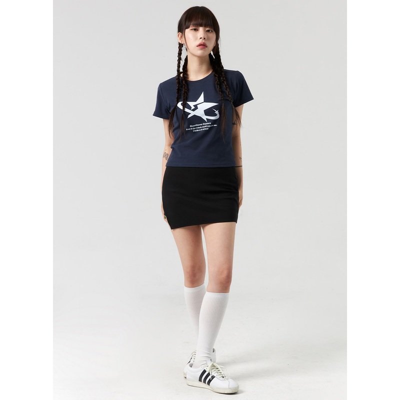 Side Slit Skort CL327|White|Beige|Black|S|M