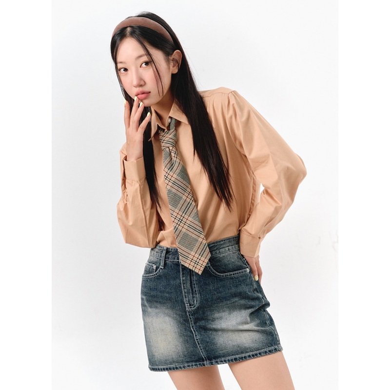 Solid Cotton Collar Shirt IS301