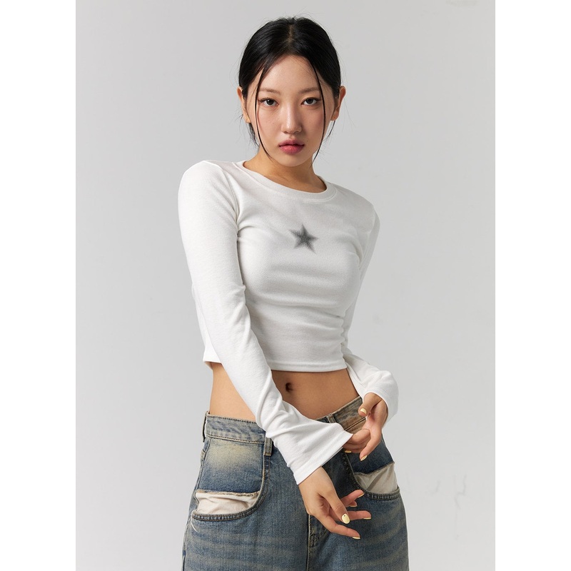 Star Graphic Long Sleeve Slim Fit Tee CG315